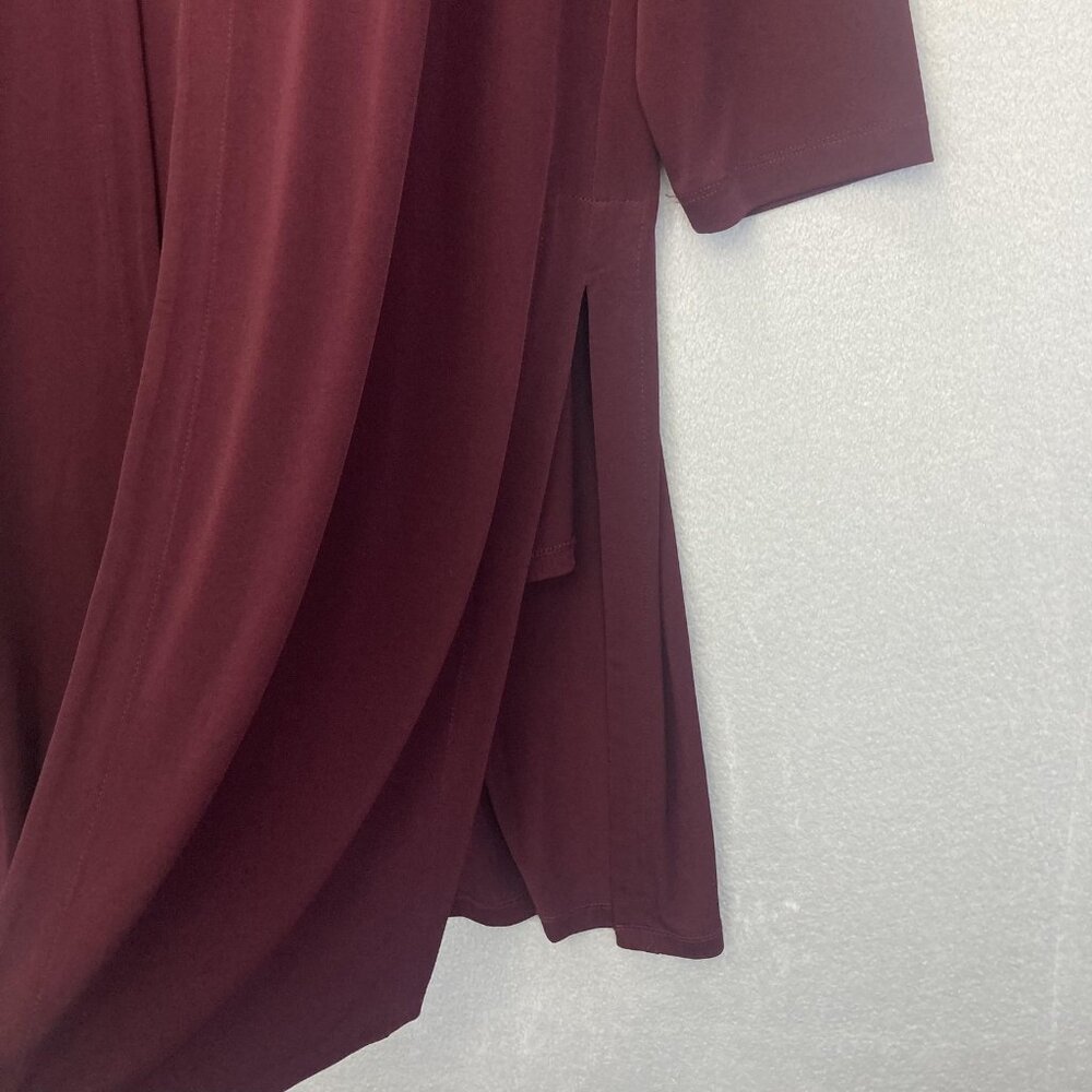 Susan Graver Layered Long-Line Tunic Top Womens Large Slinky 3/4 Sleeve Stretch - Picture 7 of 16